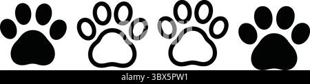 "Stylized Paw Print Illustration" Stock Vector