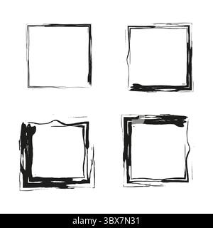 Hand drawn frames. Rough border elements. Sketchy Vector shapes. Grunge outline collection. EPS 10. Stock Vector