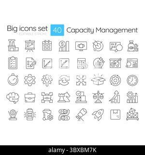 Agile management line icons collection. Speed, Engine, Performance ...