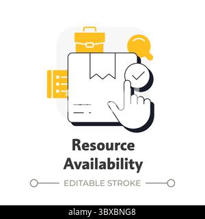 Resource availability flat outline concept icon Stock Vector