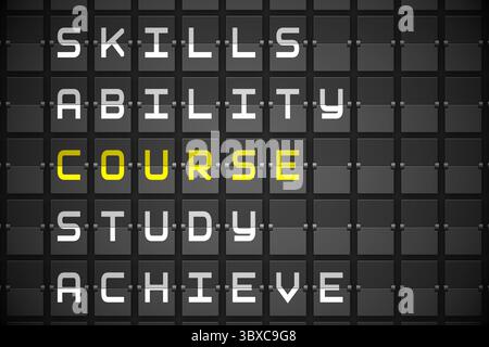 Course buzzwords on black mechanical board Stock Photo