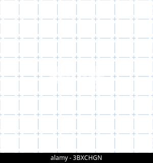Squared dashed grid seamless pattern. Math paper notebook background. Dashed cross line texture. Squared notebook seamless pattern. Grid paper sheet Stock Vector