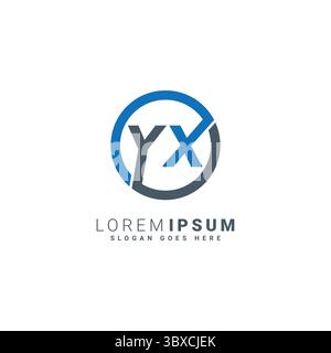 Vector Template for Initial Letter YX Logo - Elegant Monogram Logo for Alphabet Y and X Stock Vector