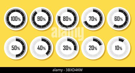 Loading progress bar sticker icon in flat style. Progress bar vector illustration on isolated background. Gauge level sign business concept. Stock Vector