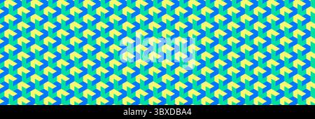 horizontal seamless colorful multicolor geometric pattern for design and background. Stock Vector