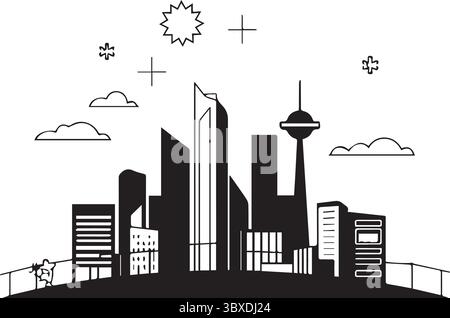 A real estate logo for a company the logo design by a house and create some featuring stylised thing Stock Vector