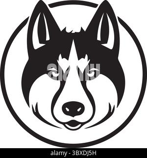 A wolf logo design silhouette vector art illustration with white background Stock Vector