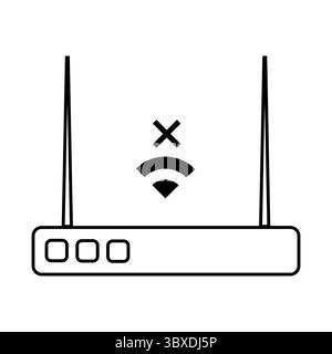 Router no Wi Fi. Network error symbol. Disconnected internet Vector. Signal loss indicator. Stock Vector