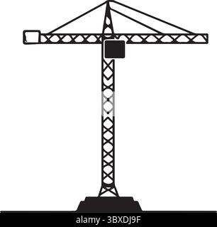 A building machines silhouette art illustration Stock Vector