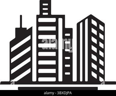 A logo for real estate landscape with house silhouette vector art illustration with white background Stock Vector