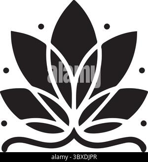 A leaf featuring stylized design silhouette vector art illustration with white background Stock Vector