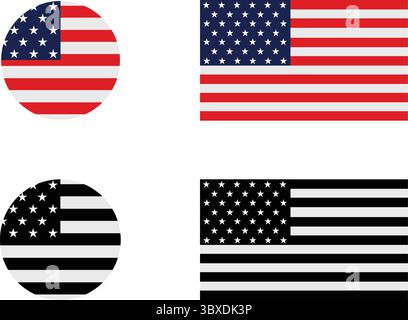 American flag | USA flag isolated on transparent background | Vector clipart or icon for American events and news Stock Vector