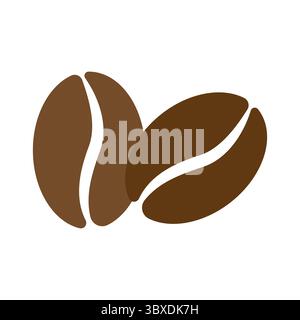 Coffee bean icon. Roasted brown seeds. Bold minimal shape. Vector caffeine symbol. Stock Vector