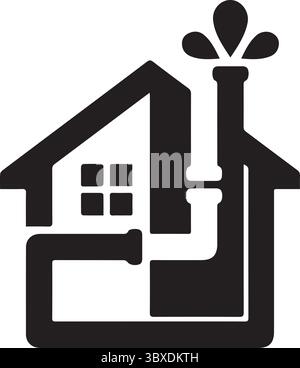 A logo for a realestate company with a house silhouette vector art illustration with white background Stock Vector