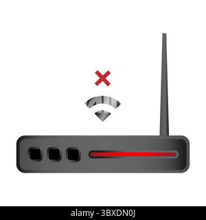 Router offline icon. No Wi Fi signal. Connection error Vector. Internet problem indicator. Stock Vector