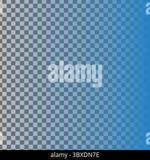 Blue gradient background. Transparency grid pattern. Upper right lighter. Shaded checkered texture Stock Vector
