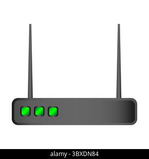 Wireless router icon. Wi Fi device. Internet network Vector. Signal equipment symbol. Stock Vector