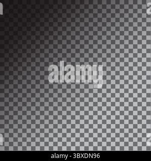 Checkerboard pattern background. Transparency grid texture. Dark gradient Vector. Abstract visual effect. Stock Vector