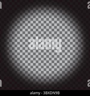 Spotlight background. Light effect texture. Illuminated checkered pattern. Vector stage graphic. Stock Vector