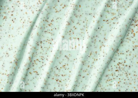 The texture of a mint body scrub with particles. Close-up Stock Photo