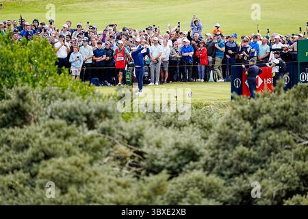 Northern Ireland's Rory McIlroy hits his tee shot off the 15th on day two of The 153rd Open Championship at Royal Portrush, County Antrim, Northern Ireland. Picture date: Friday July 18, 2025. Stock Photo