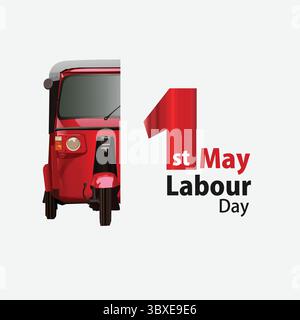 1st May Labour Day Illustration vector-based drawing Stock Vector