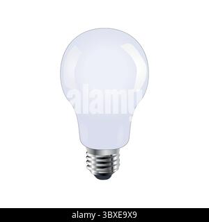 3D Light Bulb minimal icon. Bright lightbulb. Cartoon creative Stock Vector