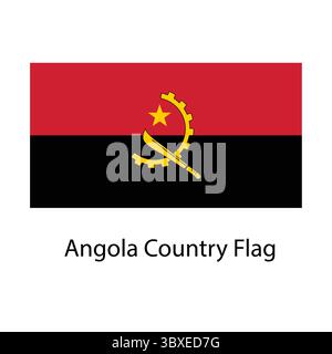 Angola Country Flag hand drawing illustration vector-based drawing Stock Vector