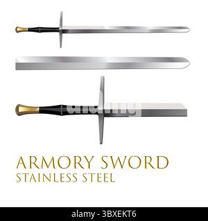 Armory Sword Stainless Steel Illustration vector-based drawing Stock Vector
