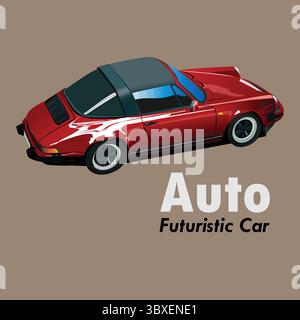 Auto Futuristic car drawing illustration Stock Vector
