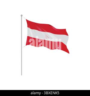 Austria Country Wavy Flag hand drawing illustration vector Vol 01 Stock Vector