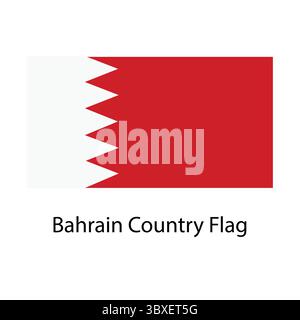 Bahrain Country Flag hand drawing illustration vector-based drawing Stock Vector