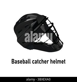 Baseball catcher helmet Illustration on white background Stock Vector
