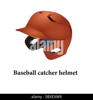 Baseball catcher helmet Illustration on white background Vol 01 Stock Vector