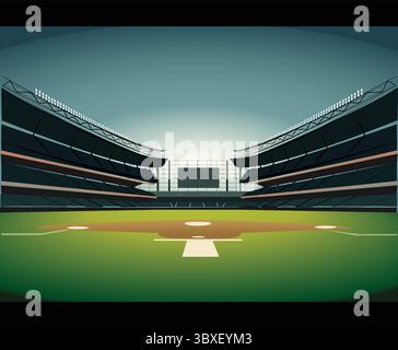 Baseball Stadium Vector Illustration Stock Vector