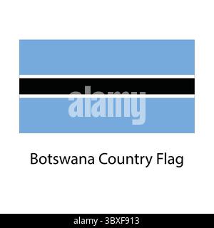 Botswana Country Flag hand drawing illustration vector-based drawing Stock Vector