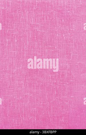 Pink linen pastel fabric, background or texture, closeup, top view Stock Photo
