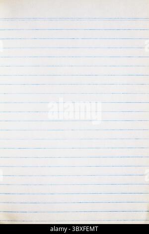 Lined paper - sheet of old blue lined paper Stock Photo