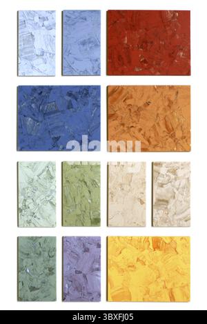 The samples of collection natural linoleum on the white background Stock Photo