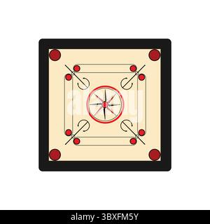 carrom board Illustration vector-based drawing on white background Stock Vector