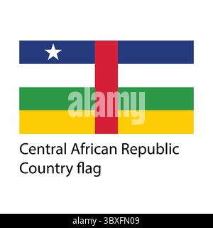 Central African Republic Country flag hand drawing illustration vector-based drawing Stock Vector