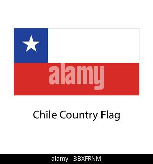 Chile Country Flag hand drawing illustration vector-based drawing Stock Vector