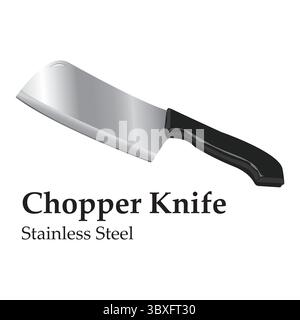 Chopper Knife Stainless Steel Illustration Vector Based Stock Vector
