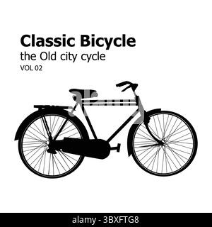 Classic Bicycle VOL 2 the Old city cycle Illustration vector drawing Stock Vector
