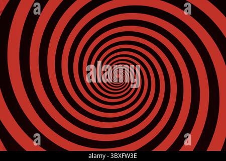 Hypnosis visualisation conept endless red and black spiral Stock Photo