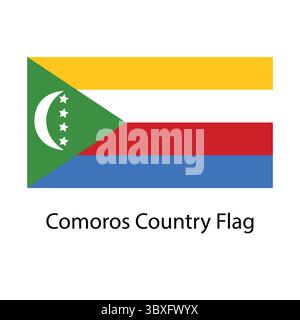 Comoros Country Flag hand drawing illustration vector-based drawing Stock Vector