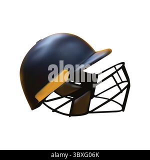 Cricket Helmet illustration on white background vol 02 Stock Vector