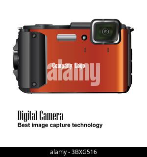 Digital Camera Illustration on white background Vol 02 Stock Vector