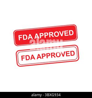 FDA Approval Stamps for Certified Product and Food Packaging Stock Vector