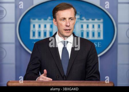 October 26, 2021, Washington, District of Columbia, USA: National Security Advisor Jake Sullivan speaks to the media about President Bidenâ€™s upcoming trip to Glasgow for the UN Climate Summit from the White House Press Briefing Room in Washington, DC, USA, 26 October 2021  (Credit Image: © Jim Loscalzo - Pool Via Cnp/CNP via ZUMA Press Wire) Stock Photo